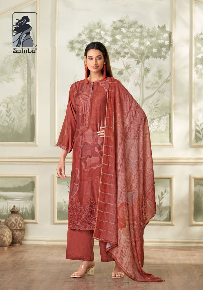 Naila By Sahiba Muslin Silk Digital Printed Dress Material Suppliers In india